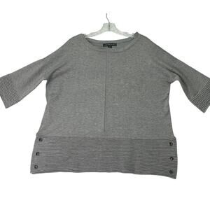 United States of Sweaters Womens Large Gray Drop Sleeve Boat Neck Sweater